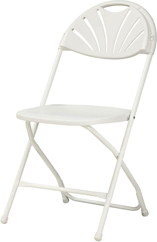 CHAIR/FOLDING PLASTIC FANBACK- WHITE