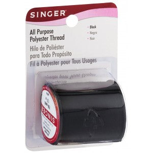 SINGER-SEWING THREAD 150 yd.-POLY-BLACK #SING-60110