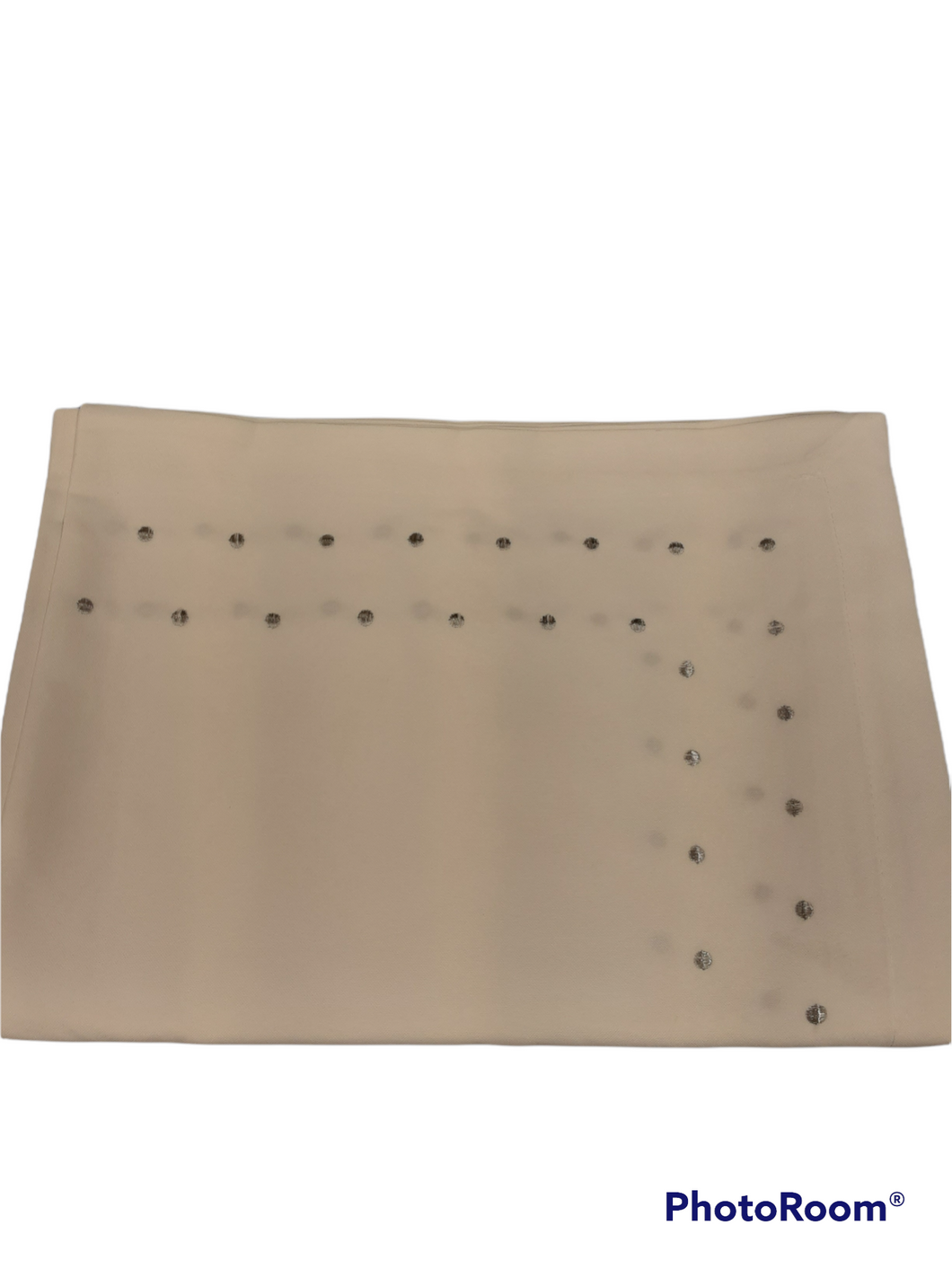 DT-70X120 SILVER SPILL PROOF EMBROIDERED POLKA DOT TABLECLOTH