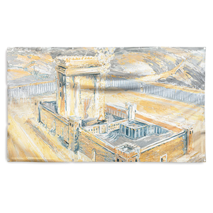5 VP-PA-ZA-BHM-8X7 Bais Hamikdash Of Gray & Gold Vinyl Sukkah Decoration