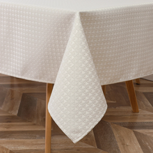 Load image into Gallery viewer, TC1374 Tablecloth Houndstooth White Gold
