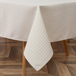 TC1374 Tablecloth Houndstooth White Gold