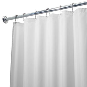 InterDesign Fabric Waterproof Shower Curtain Liner, White