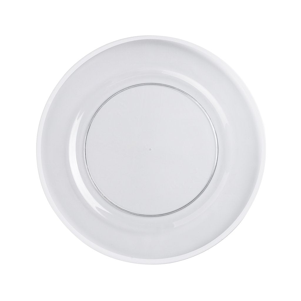 VD-1301-W Vikko Decor - Classic White Rim Glass Charger 13