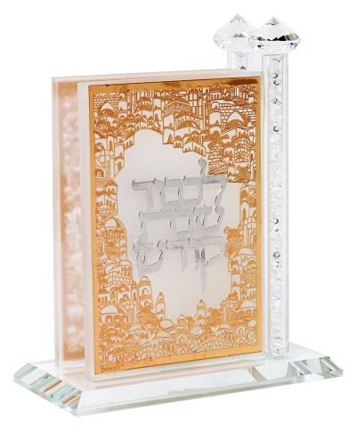 181014 Crystal Match Box Standing Combined Gold and Silver plate