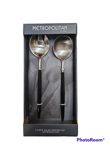 G101147 Tai Chi Black & Silver Salad Set