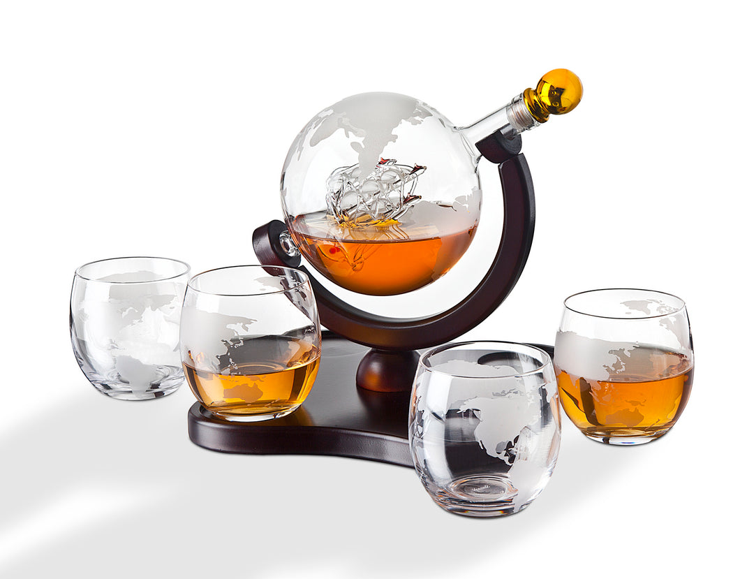 49983 GLOBE 5pc WHISKEY SET Dec+4DOF