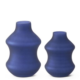 18428B-2 12 Inch Frosted Blue Vase
