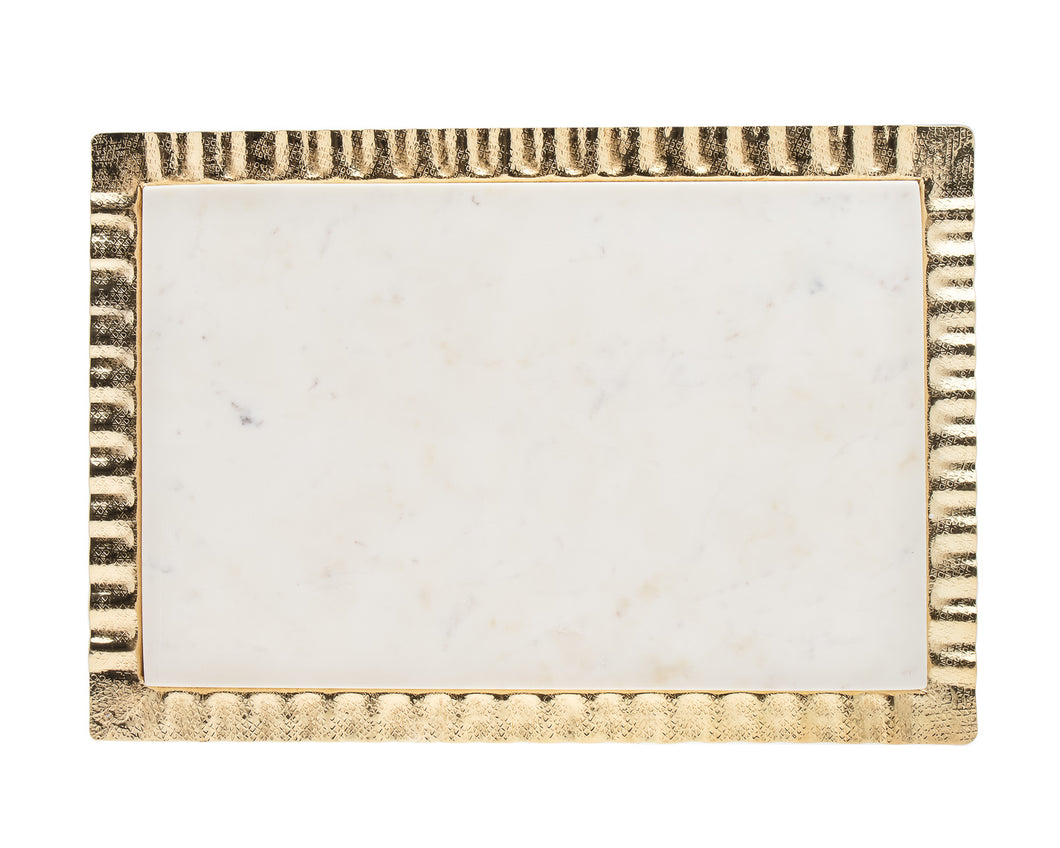 95651 RIPPLE GOLD 16X12 MARBLE TRAY