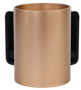 57192 Acrylic Washing Cup Gold Black Handles 5"