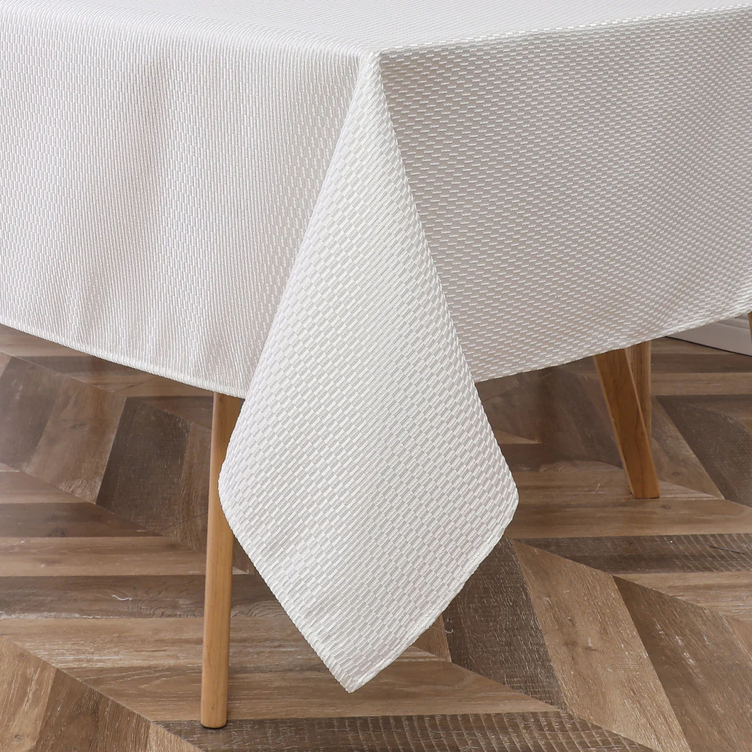 TC1379 Tablecloth Jacquard White