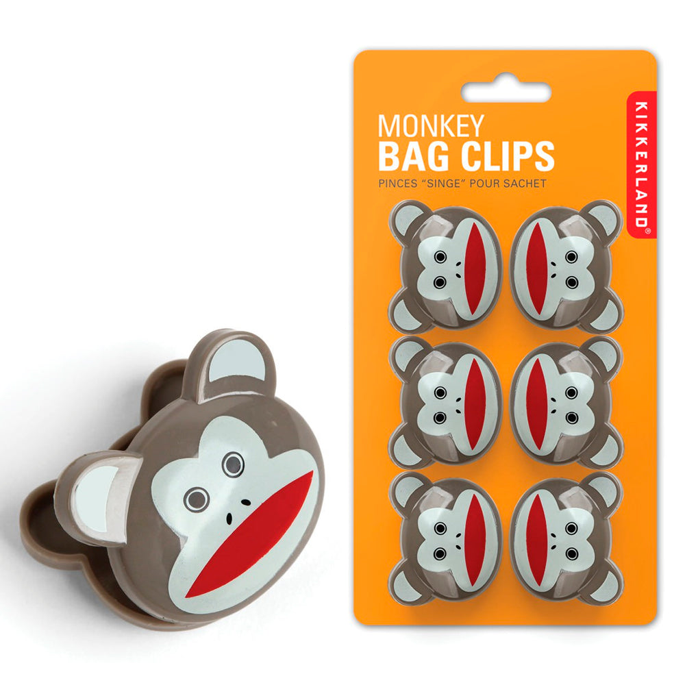 BAG CLIPS MONKEYS S/6