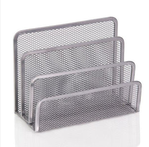 3 Slot Mesh Silver Letters and Documents Sorter Holder #2372