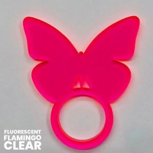 Set of 4 Fluorescent Flamingo Butterfly Napkin Ring
