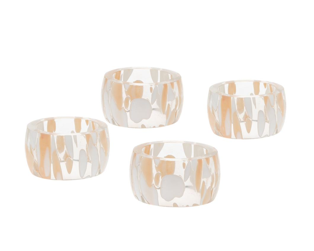70626 TERRAZO LOOK GLAS NAPKIN RINGS