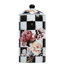 Load image into Gallery viewer, K-PJCB-L Porcelain Checkered Jar Large
