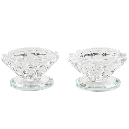 46471 A Pair Of An Elegant Crystal Candlesticks 3 Cm