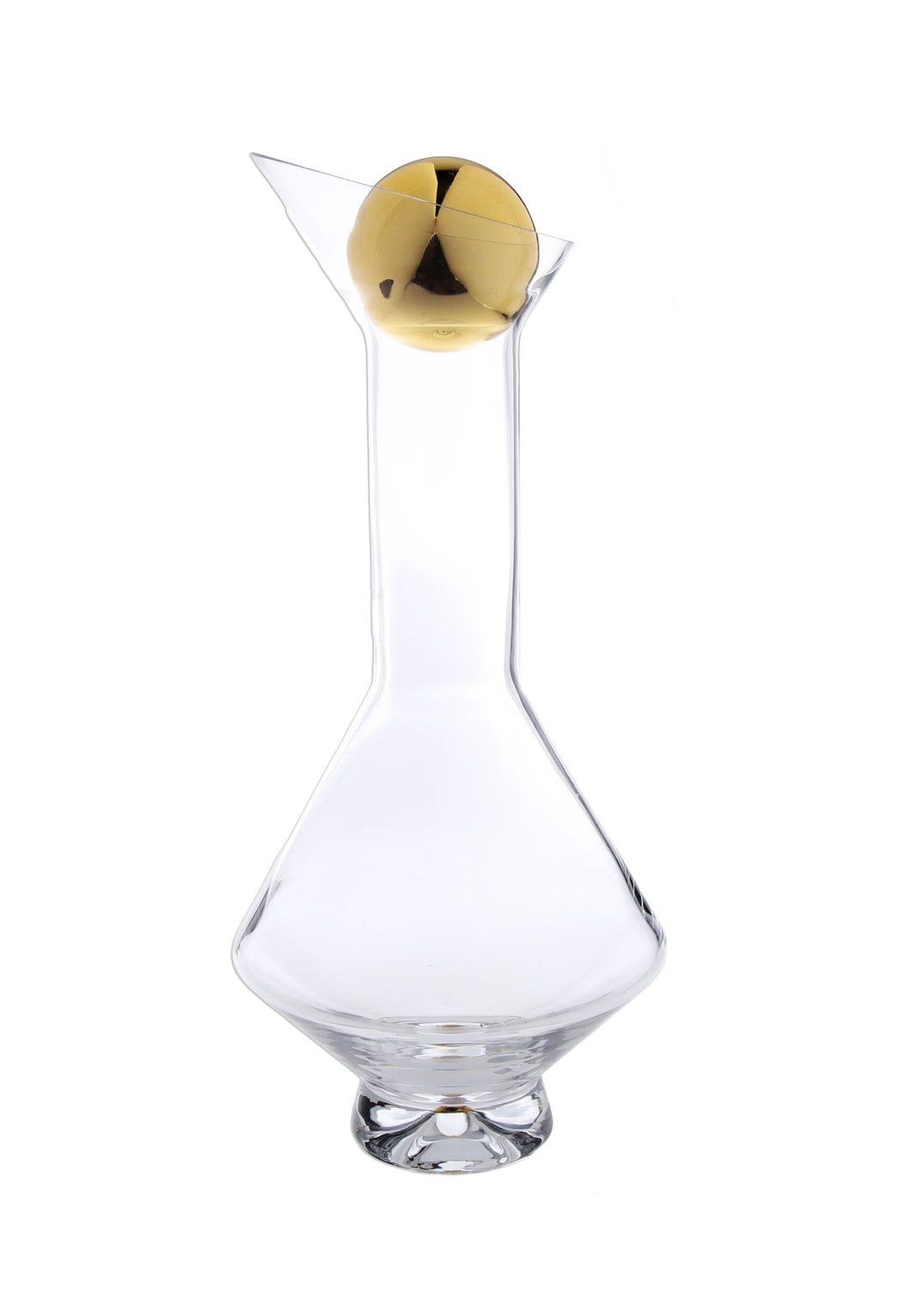 GBG1048 Smoky Glass Diamond Shaped Decanter with Gold Reflection and Lid