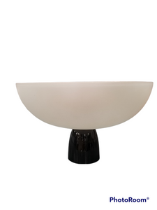 GFB3431 White Glass Bowl on Black Base