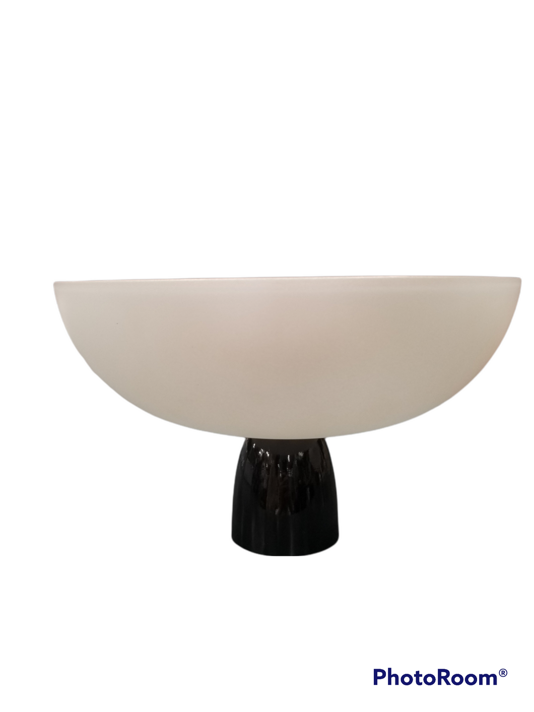 GFB3431 White Glass Bowl on Black Base