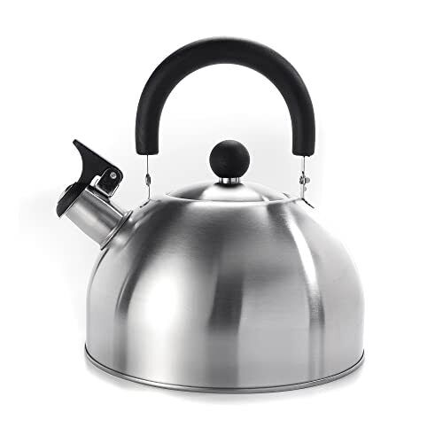 Dominion 2.5 Liter Stainless Steel Whistling Tea Kettle, Ergonomic Handle,