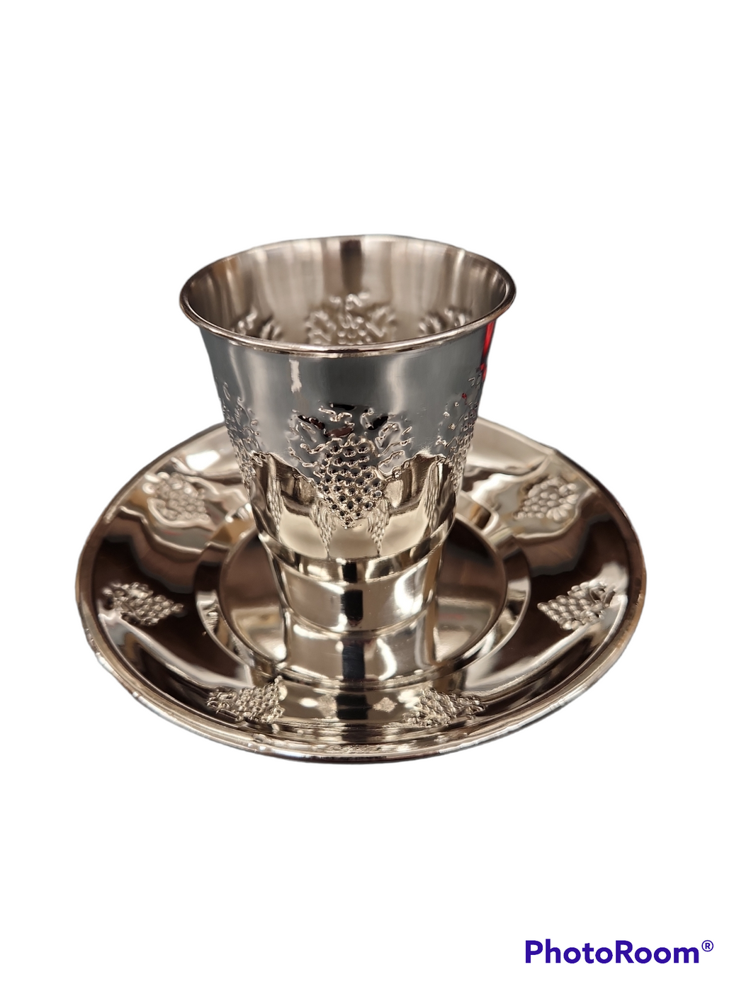 58035 Kiddush cup set stainless steel grapes 3