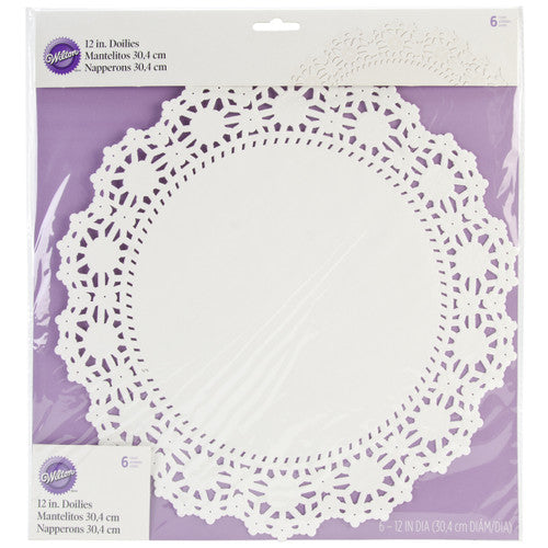 Wilton Paper Doilies for Cake Decorating, 12 inch Round, White, 6-Count