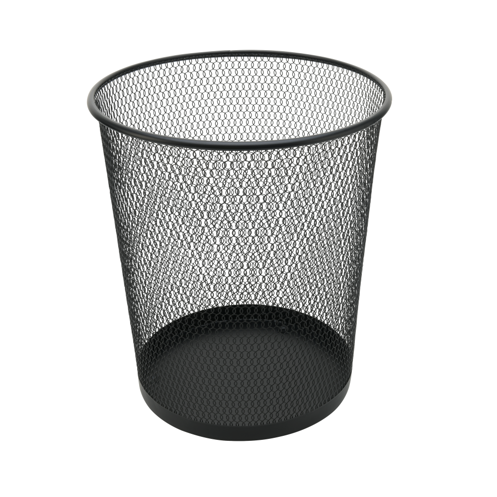 Mesh Round Wastebasket Large Black