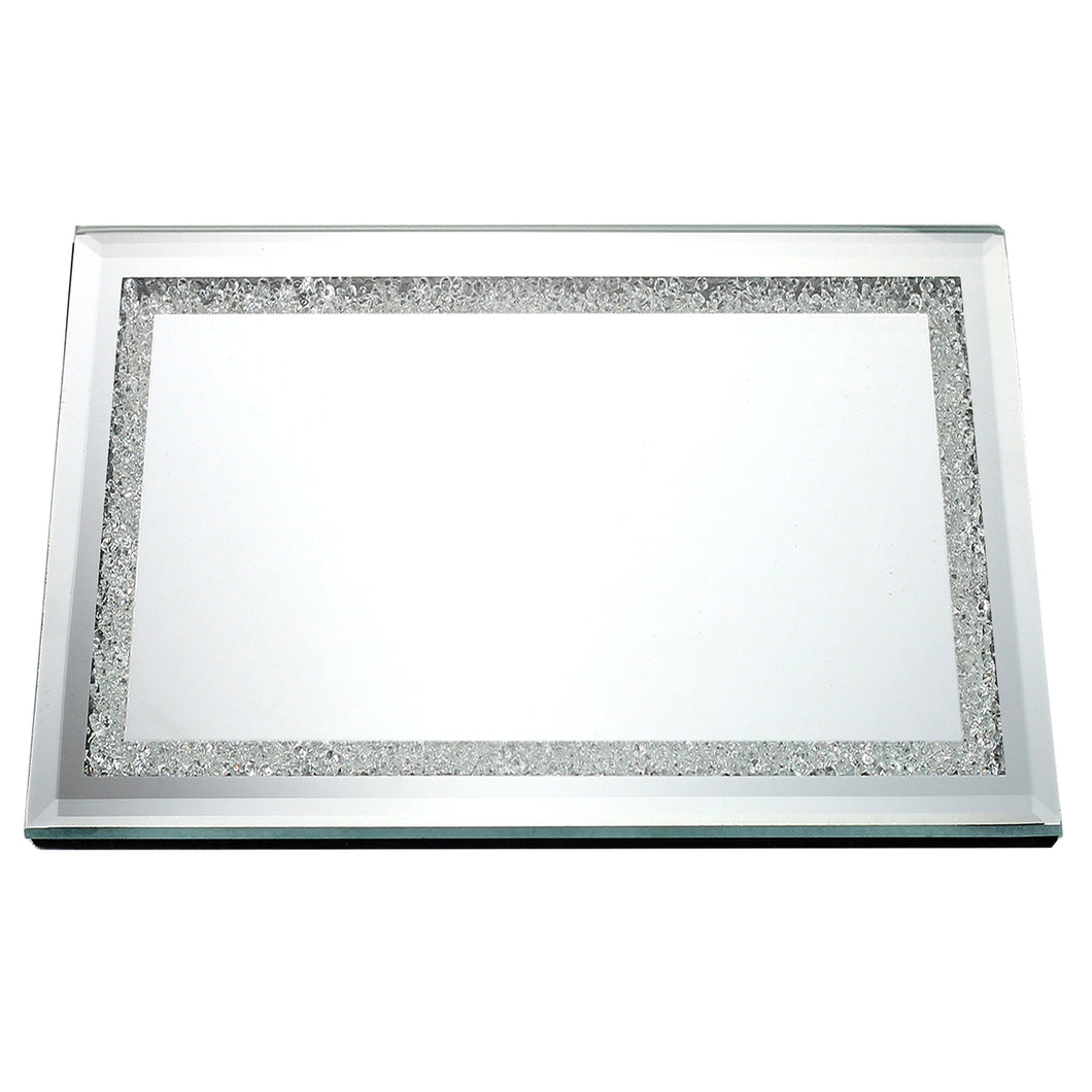 1492 16.5x11.8  Crystal Boarder Mirrored Leichter Tray