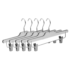 8020 - Acrylic Skirt Hanger with Clips - 14 inch 5 Pack