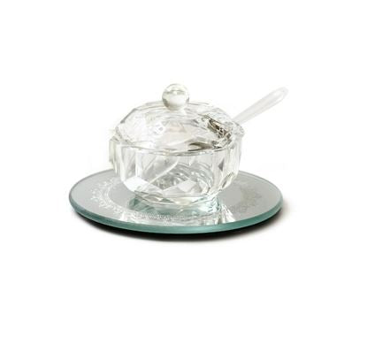 X2583 Small Crystal Honey Dish with Coaster