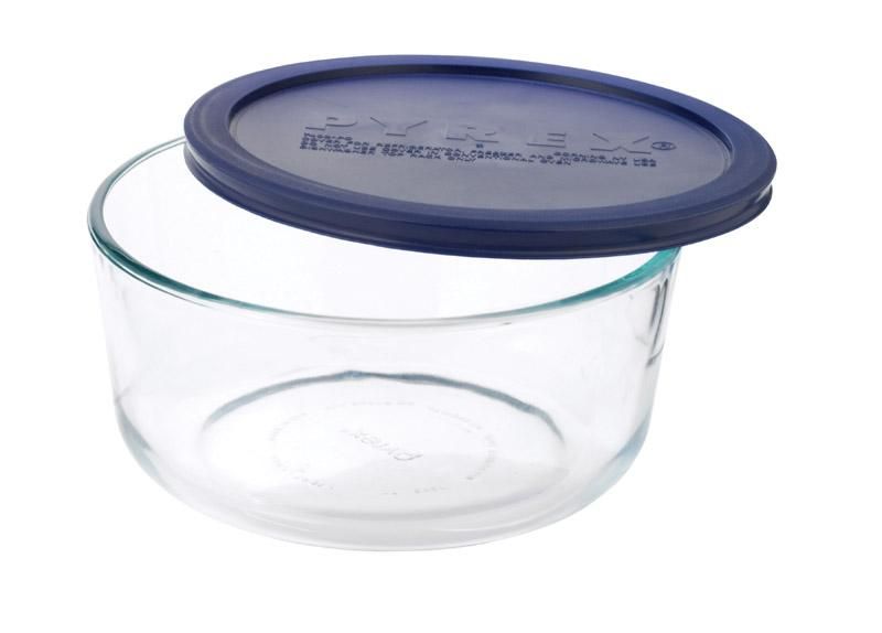 PYREX-ROUND-7cup-BAKE DISH-BLUE COV