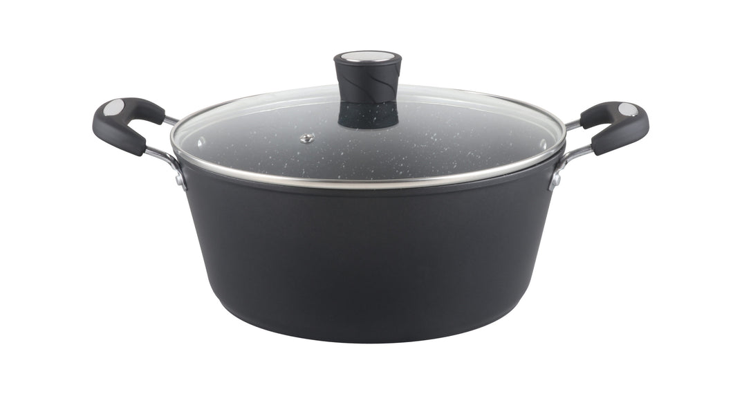 Millvado - Rainbow Non Stick Pot /W Glass Lid, Soft Grip Handle 2.5 Qt -