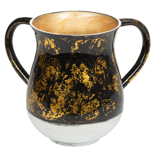UK46667 Aluminium Washing Cup 13 cm - Black and Gold
