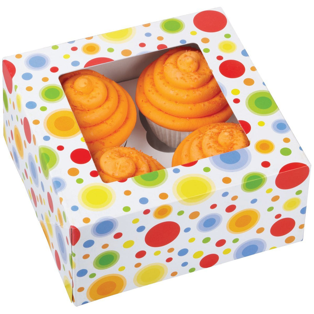 Wilton 415-0735 3/Pack 4-Cavity Circles Cupcake Box