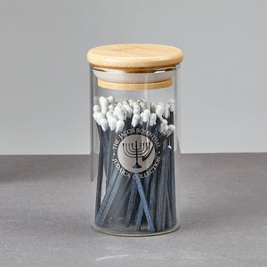 C-MATCH-GL Glass Container with Blue Matches