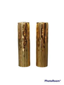 Gold Thin Cylinder Salt & Pepper Shakers