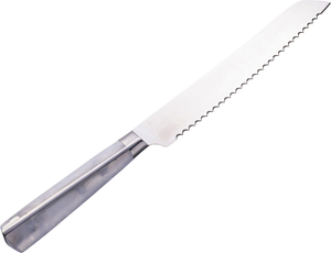 KN-ML-W/S Bread Knife - MetaLucite White & Silver