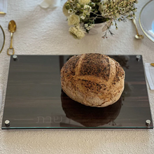 Load image into Gallery viewer, J-CBP-WD Lucite &amp; Glass Wood Look Challah Board
