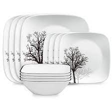 CORELLE SET SQUARE, TIMBER SHADOWS Service For 4