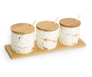 WPR2090 Marble White Canisters Set Of 3