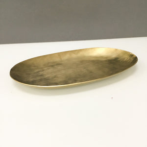 70051 Gold Oval Etched Tray, Lg