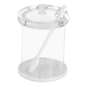 J-HDRL-WM Lucite Round Honey Dish White Marble