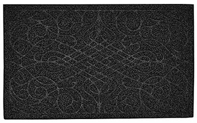Black Victorian Gate Coir Doormat 18x30