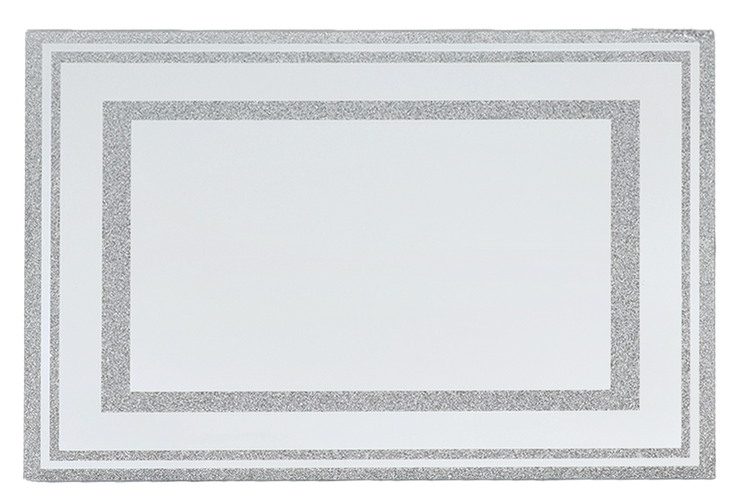 18002 Mirror Tray With Broken  Stones 16.5x11.8
