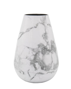 96774 WHITE MARBLE DECAL VASE