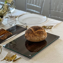 Load image into Gallery viewer, J-CBP-WD Lucite &amp; Glass Wood Look Challah Board
