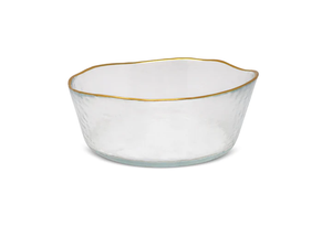 VSB3823 Organic Shaped Soup Bowls Clear with Gold Trim