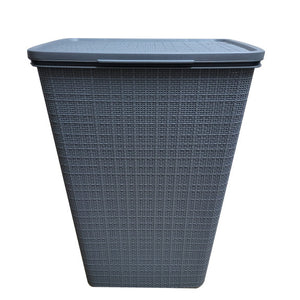 1663Grey Plastic Laundry Basket, Grey