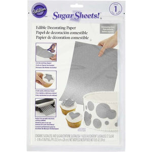 Wilton Silver Sugar Sheets Edible Decorating Paper, 0.85 oz